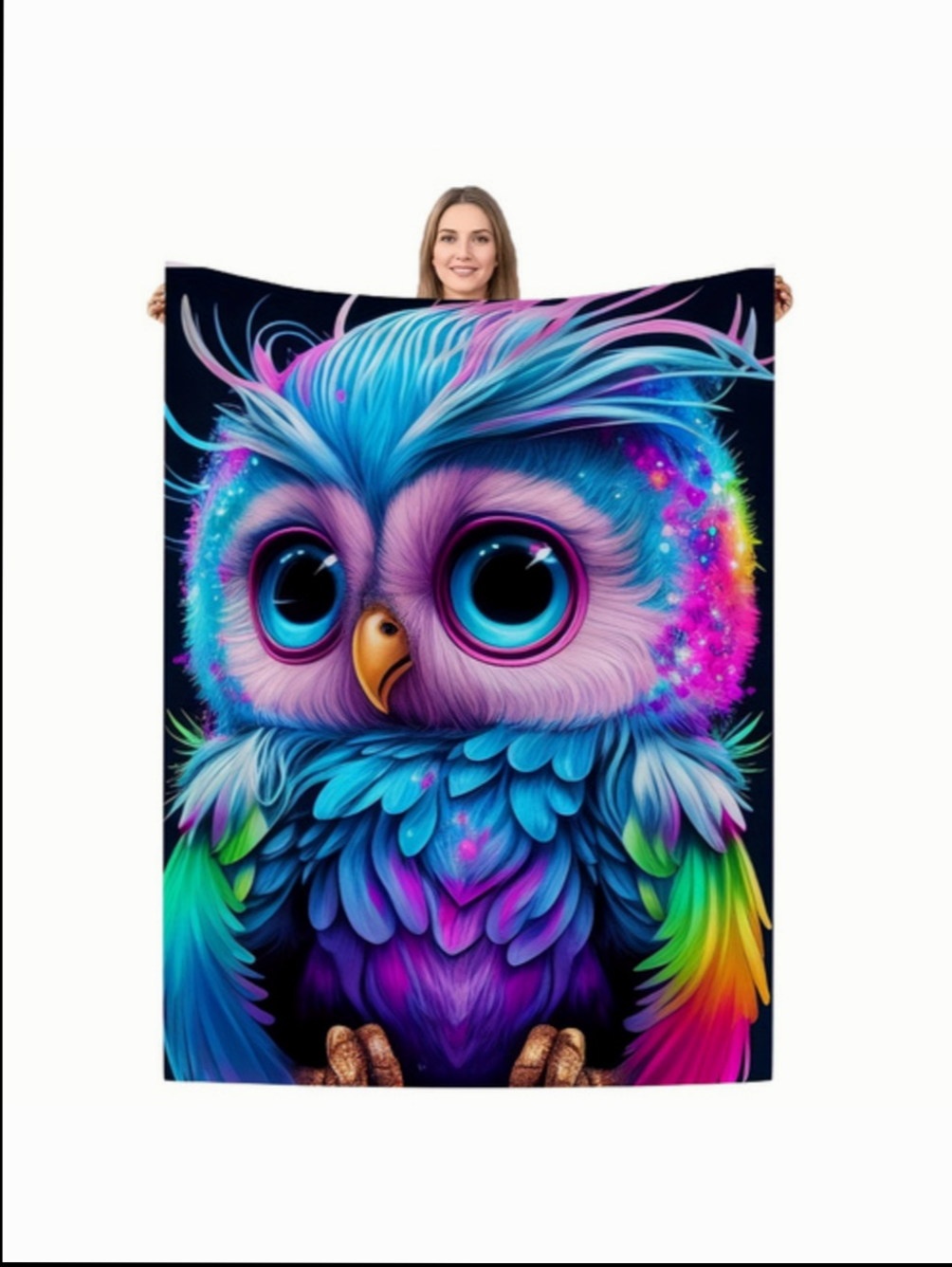 Item Picture 1 Comfortable Colorful Owl Flannel Printed Throw Blanket Contemporary Style For Travel Couch Bed Office Home Decor Perfect Birthday Gift For 2502d7
